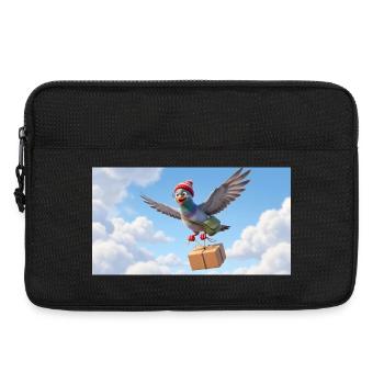 Un joli pigeon volant livrant un colis - Sacoche pour ordinateur portable 13 pouces - noir - Devant