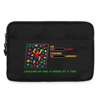 Bloc rétro en pixel art : Dire monter de niveau - Sacoche pour ordinateur portable 13 pouces - noir - Devant