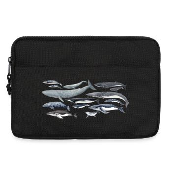 Whales diversity fond transparent - Laptop bag 13" - black - Front