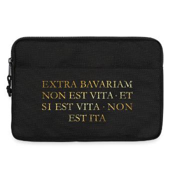 Extra Bavariam Bayern Spruch (Vintage/Goldgelb) - Laptoptasche 13" - Schwarz - Vorne