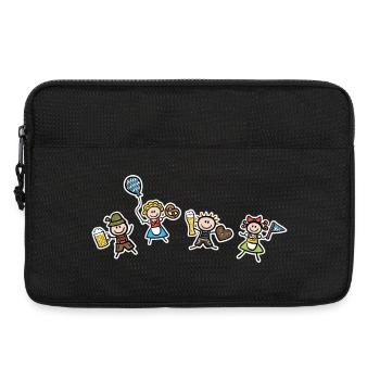 Lustige Leute in Tracht beim Freudentanz - Laptoptasche 13" - Schwarz - Vorne
