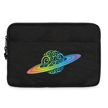 Planet Regenbogen - Laptoptasche 13" - Schwarz - Vorne