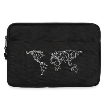 Carte du monde géométrique - Sacoche pour ordinateur portable 13 pouces - noir - Devant
