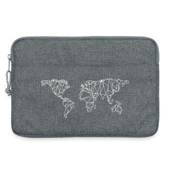World map geometric - Laptop bag 13" - heather grey - Front