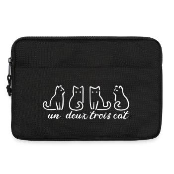 Cat Un Deux Trois Français drôle - Sacoche pour ordinateur portable 13 pouces - noir - Devant