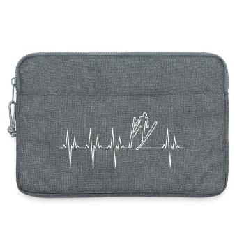 Saut à Ski électrocardiogramme ECG Saut à Ski - Sacoche pour ordinateur portable 13 pouces - gris chiné - Devant