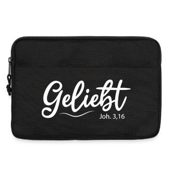 Geliebt, Bibelvers - Laptoptasche 13" - Schwarz - Vorne