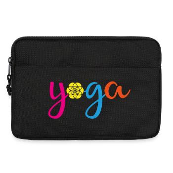 Yoga bunt Blume Lebensblume Flower of Life namaste - Laptoptasche 13" - Schwarz - Vorne