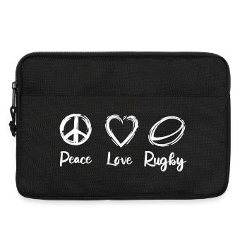 Peace Love Rugby - Laptop bag 13" - black - Front