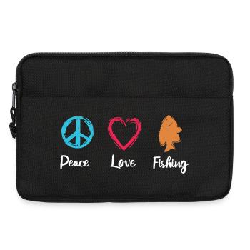 Peace Love Fishing - Laptop bag 13" - black - Front