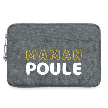 Maman Poule Illustration Contrastée - Sacoche pour ordinateur portable 13 pouces - gris chiné - Devant