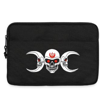 Crâne lunatique blanc - Sacoche pour ordinateur portable 13 pouces - noir - Devant