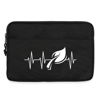 heartbeat, green, leaf, forest, icon, pulse, graphic - Laptop bag 13" - black - Front