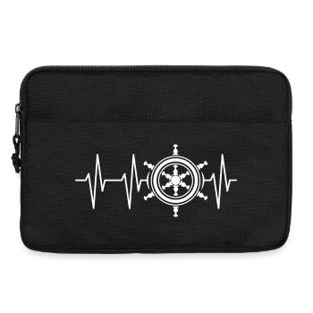 Heartbeat Steering Wheel Symbol Pulse Control Icon ECG - Laptop bag 13" - black - Front