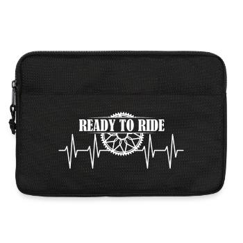 ready to ride fahrrad symbol Logo Herzschlag icon - Laptoptasche 13" - Schwarz - Vorne