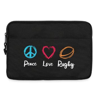 Peace Love Rugby - Laptoptasche 13" - Schwarz - Vorne