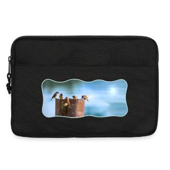 Conception photo moineaux rencontre courbe contour - Sacoche pour ordinateur portable 13 pouces - noir - Devant