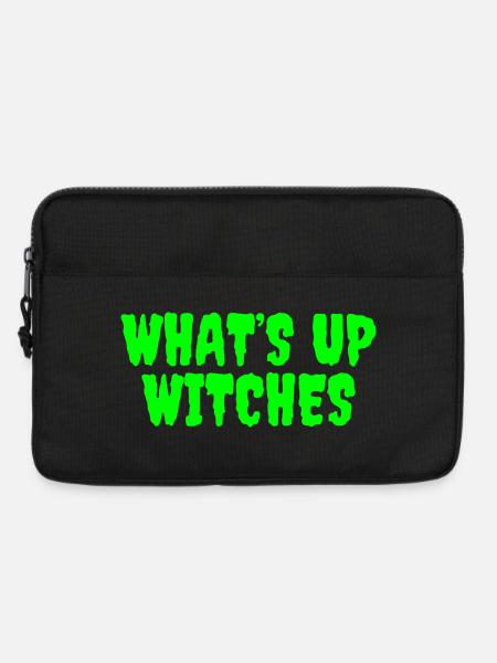 Lebendiges Grün Whats Up Hexen Design - Laptoptasche 13" - Schwarz
