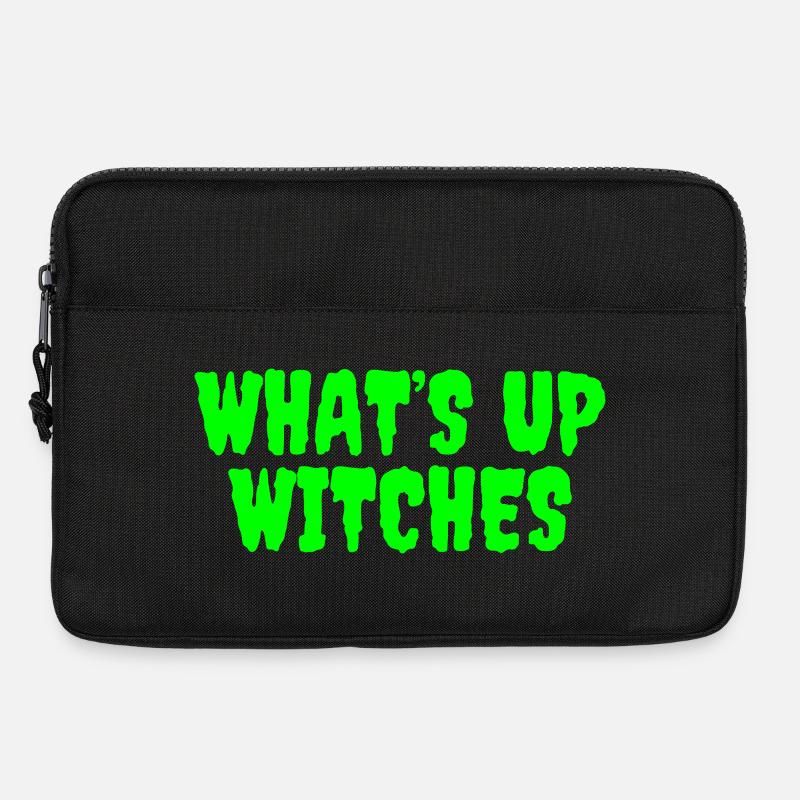 Lebendiges Grün Whats Up Hexen Design - Laptoptasche 13" - Schwarz