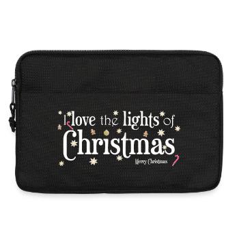 J’aime les lumières de Noël, Anglais - Sacoche pour ordinateur portable 13 pouces - noir - Devant