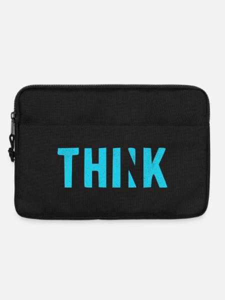 THINK Blue | Cooles Streetwear-Typo-Design - Laptoptasche 13" - Schwarz
