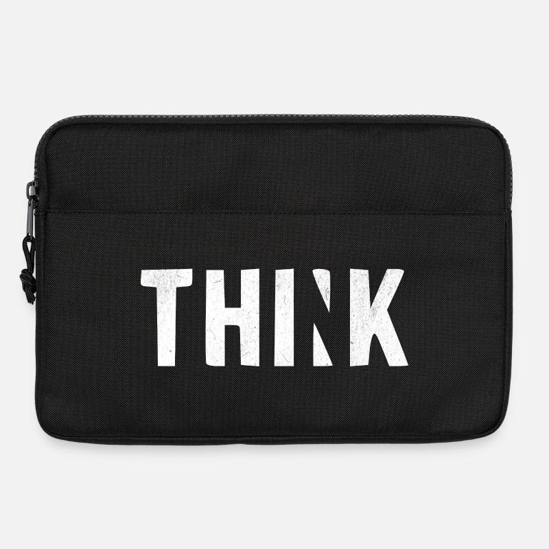 THINK | Cooles Streetwear-Typo-Design - Laptoptasche 13" - Schwarz