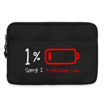 Minimalistische Batteriewarn-Illustration - Laptoptasche 13" - Schwarz - Vorne