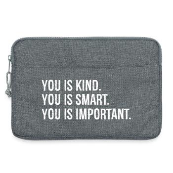 you is kind you is smart you is Important - Laptop bag 13" - heather grey - Front
