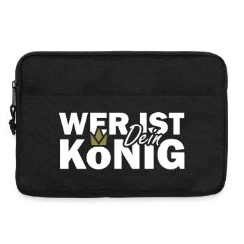 WER IST DEIN KÖNIG Jesus Bibelvers Spruch - Laptoptasche 13" - Schwarz - Vorne