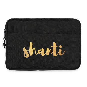 Shanti Gold Tranquility Yoga Peace om Namaste Buddhism - Laptop bag 13" - black - Front