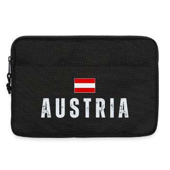 Drapeau de l’Autriche, patriote autrichien - Sacoche pour ordinateur portable 13 pouces - noir - Devant