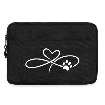 Infinity Herz mit Pfote Hund Katze - Laptoptasche 13" - Schwarz - Vorne
