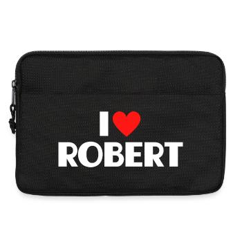 I love Robert Rotes Herz Romantischer Name Fan - Laptoptasche 13" - Schwarz - Vorne