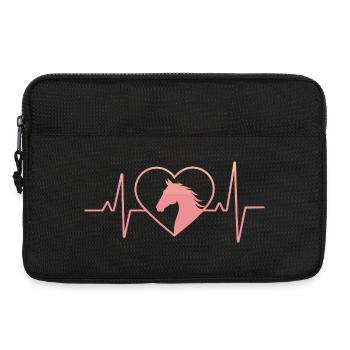 Pferd und Herz - Laptoptasche 13" - Schwarz - Vorne