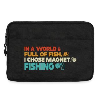 Neodym-Magnet zum Angeln, magnetischer Fischer - Laptoptasche 13" - Schwarz - Vorne