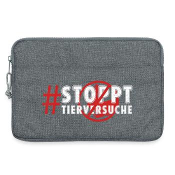 Tierschutz STOPPT TIERVERSUCHE LUSTIG - Laptoptasche 13" - Grau meliert - Vorne