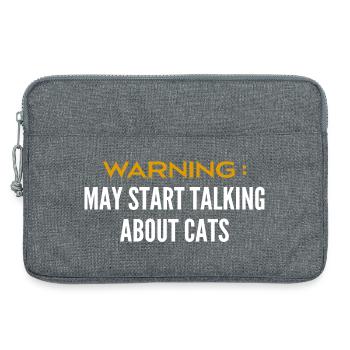 Be careful can talk about cats - Laptop bag 13" - heather grey - Front