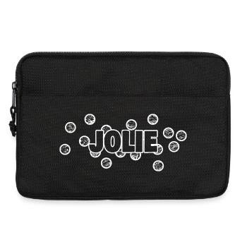 Jolie font with polka dot frame - Laptop bag 13" - black - Front