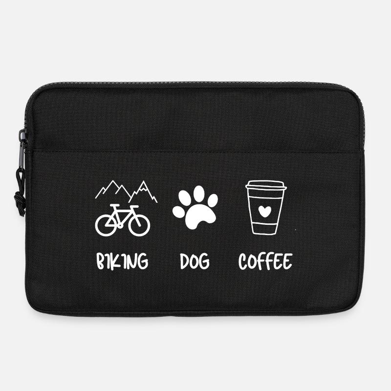 Cyclist Dog Kaffee - Laptoptasche 13" - Schwarz