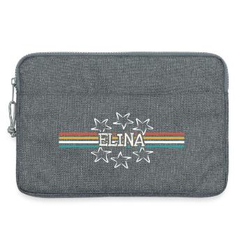 Nom de femme : Elina - Sacoche pour ordinateur portable 13 pouces - gris chiné - Devant