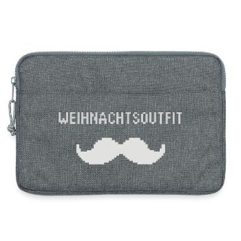 Moustache de tenue de Noël Pixel - Sacoche pour ordinateur portable 13 pouces - gris chiné - Devant