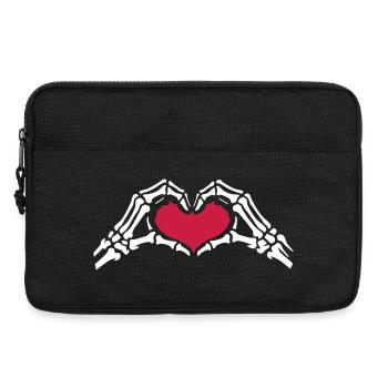 Skeleton Hands Heart Love Valentine's Day - Laptop bag 13" - black - Front