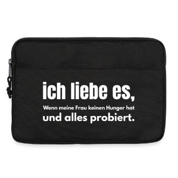 Ich liebe es, wenn meine Frau keinen Hunger hat - Laptoptasche 13" - Schwarz - Vorne