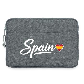 Écriture espagnole avec drapeau de cœur patriotique - Sacoche pour ordinateur portable 13 pouces - gris chiné - Devant