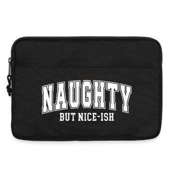 Naughty but Nice-ish – Retro Schriftzug - Laptoptasche 13" - Schwarz - Vorne