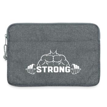 Strong Fitness Muskel Gym Hantel Design - Laptoptasche 13" - Grau meliert - Vorne
