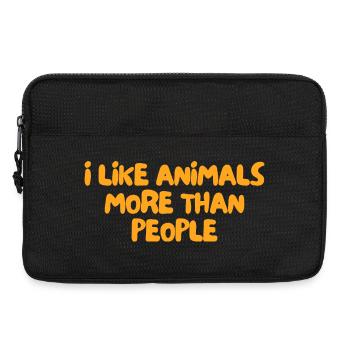 J’aime plus les animaux que les humains - Sacoche pour ordinateur portable 13 pouces - noir - Devant