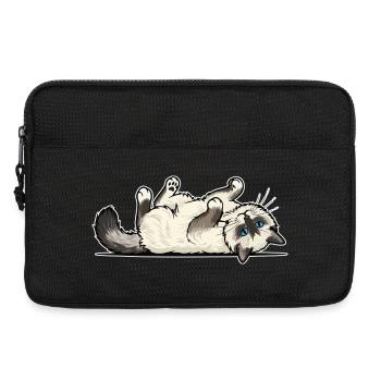 Grey Tabby Cat Marauding Hunter Portrait - Laptop bag 13" - black - Front