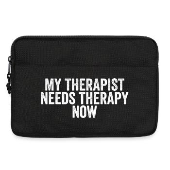 Mein Therapeut braucht jetzt selbst Therapie. - Laptoptasche 13" - Schwarz - Vorne
