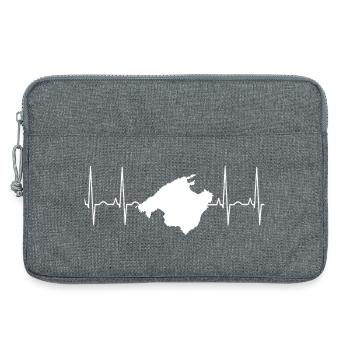 Mallorca Heartbeat Design Holidays Island Malle - Sacoche pour ordinateur portable 13 pouces - gris chiné - Devant